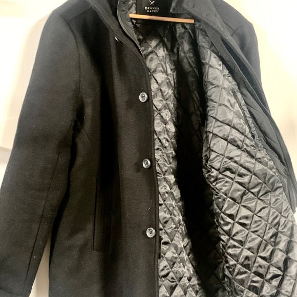 Men’s Button Down Pea-Coat with Quilted, Zippered Liner (KM0020) - Picture 3 of 5